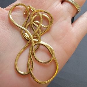 18K Saudi Gold Snake Chain Necklace 20"